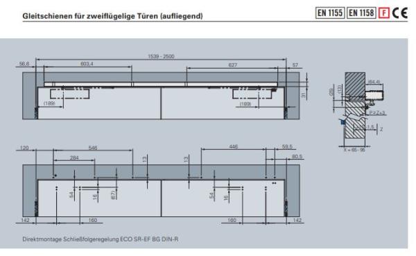 ECO Gleitschienenschließer- SET TS 62–EN 2-5 SR-EF BG